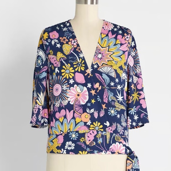 New ModCloth Best Is Yet to Come Wrap Top - Picture 1 of 7